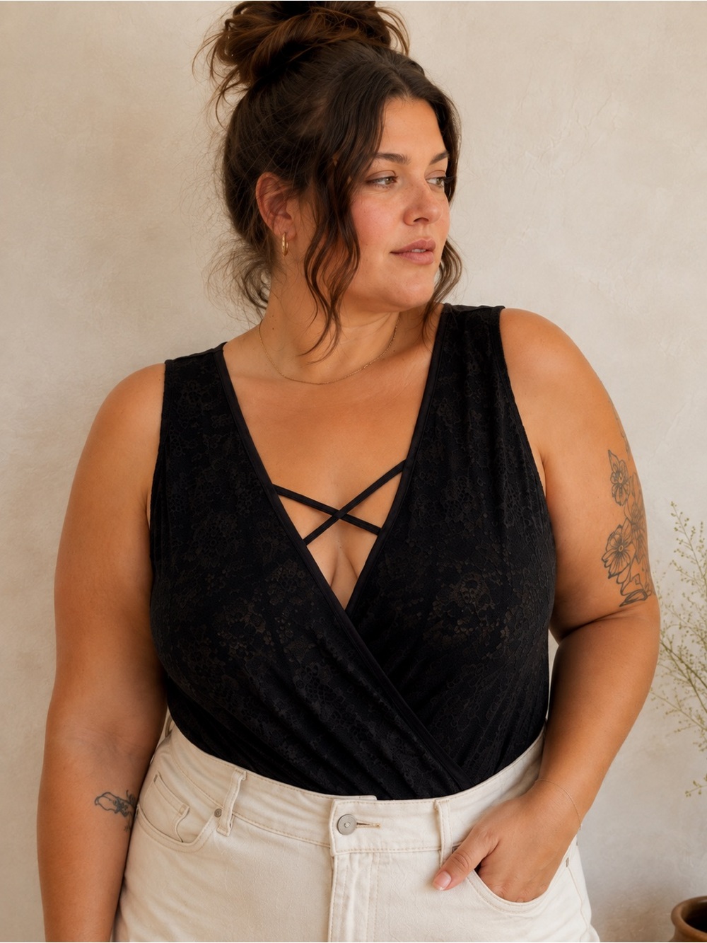 Torrid Black Lace Bodysuit